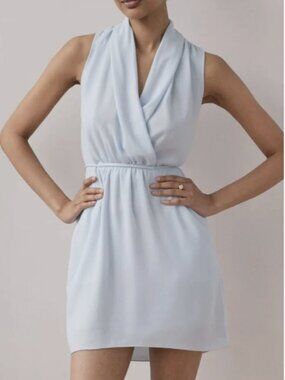 Aritzia Wilfred Sabine Dress in Teal Green Blue size Small Retired Color Wrap